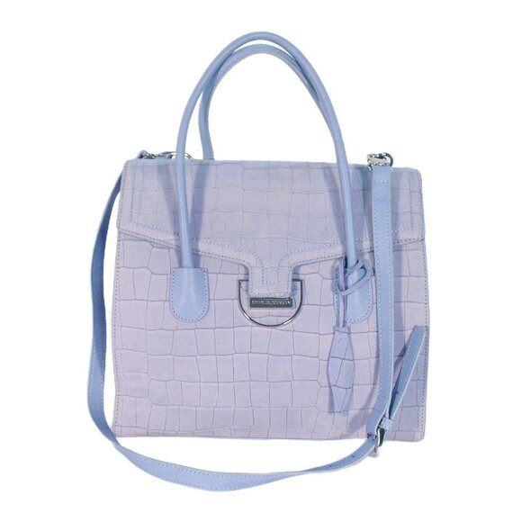 CHARLES JOURDAN Vintage Lilac Croc Nubuck Top Handle Envelope Crossbody Bag - Picture 1 of 10